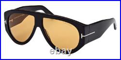 Tom Ford FT1044 Bronson Sunglasses Shiny Black/T Logo Yellow 60mm Tom Ford FT1044 Bronson Sunglasses Shiny Black/T Logo Yellow 60mm