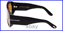 Tom Ford FT1044 Bronson Sunglasses Shiny Black/T Logo Yellow 60mm Tom Ford FT1044 Bronson Sunglasses Shiny Black/T Logo Yellow 60mm