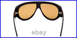 Tom Ford FT1044 Bronson Sunglasses Shiny Black/T Logo Yellow 60mm Tom Ford FT1044 Bronson Sunglasses Shiny Black/T Logo Yellow 60mm