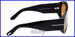 Tom Ford FT1044 Bronson Sunglasses Shiny Black/T Logo Yellow 60mm Tom Ford FT1044 Bronson Sunglasses Shiny Black/T Logo Yellow 60mm