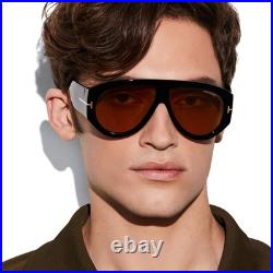 Tom Ford FT1044 Bronson Sunglasses Shiny Black/T Logo Yellow 60mm Tom Ford FT1044 Bronson Sunglasses Shiny Black/T Logo Yellow 60mm