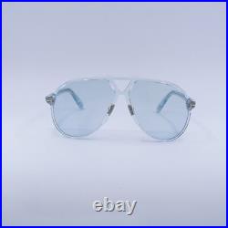 Tom Ford FT1061 84V Shiny Transparent Blue/Blue 64-13-140 Sunglasses New Auth