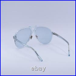 Tom Ford FT1061 84V Shiny Transparent Blue/Blue 64-13-140 Sunglasses New Auth
