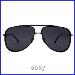 Tom Ford FT1071 LEON Shiny Black Aviator Sunglasses 62mm 12mm 140mm 01A