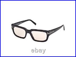 Tom Ford FT1075 01E Plastic Shiny Black Brown 54 mm Unisex Sunglasses