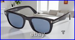 Tom Ford FT1076 01M Plastic Shiny Black Blue Polarized 54 mm Men's Sunglasses