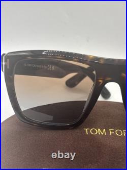 Tom Ford FT1077 52F Alberto Sunglasses Dark Havana/Brown Gradient Full Rim 55mm