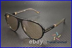 Tom Ford FT1080 01E Plastic Shiny Black Brown 59 mm Men's Sunglasses