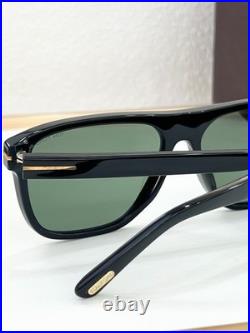 Tom Ford FT1081 Aviator Sunglasses Black Green Lens 58-15-145 Tom Ford FT1081 Aviator Sunglasses Black Green Lens 58-15-145