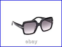 Tom Ford FT1082 01B Plastic Shiny Black Gradient Smoke 54 mm Women's Sunglasses