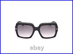 Tom Ford FT1082 01B Plastic Shiny Black Gradient Smoke 54 mm Women's Sunglasses