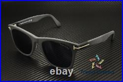 Tom Ford FT1099 02V Plastic Matte Black Blue 52 mm Men's Sunglasses