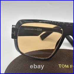 Tom Ford FT1101 01E Plastic Shiny Black Brown 58 mm Men's Sunglasses Turner