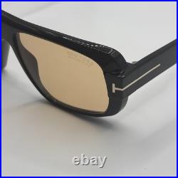 Tom Ford FT1101 01E Plastic Shiny Black Brown 58 mm Men's Sunglasses Turner