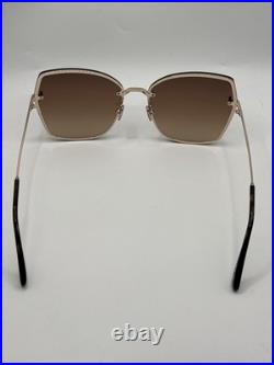 Tom Ford FT1107 28F Metal Shiny Rose Gold Gradient Brown 62mm Women's Sunglasses