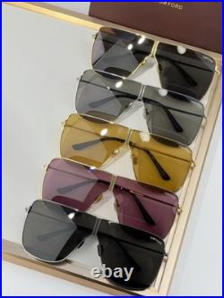 Tom Ford FT1159 Gold Metal Aviator Sunglasses Yellow Lenses Unisex