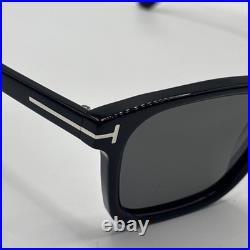 Tom Ford FT1179 01D Barron Acetate Shiny Black Smoke Polarized Sunglasses