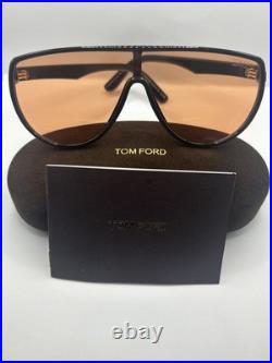 Tom Ford FT1182 05E Achilles Sunglasses Shiny Black/Photochromic Orange Shield