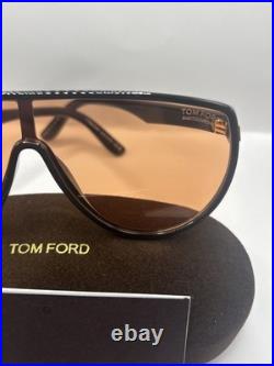Tom Ford FT1182 05E Achilles Sunglasses Shiny Black/Photochromic Orange Shield