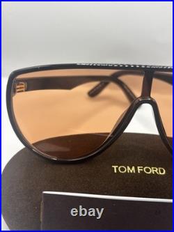 Tom Ford FT1182 05E Achilles Sunglasses Shiny Black/Photochromic Orange Shield