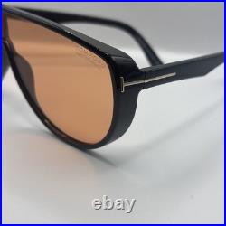 Tom Ford FT1182 05E Achilles Sunglasses Shiny Black/Photochromic Orange Shield