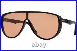Tom Ford FT1182 05E Sunglasses Shiny Black/Photochromic Orange Shield Style Tom Ford FT1182 05E Sunglasses Shiny Black/Photochromic Orange Shield Style