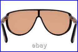 Tom Ford FT1182 05E Sunglasses Shiny Black/Photochromic Orange Shield Style Tom Ford FT1182 05E Sunglasses Shiny Black/Photochromic Orange Shield Style