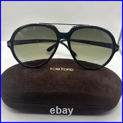 Tom Ford FT1210 01B Aalto Sunglasses Shiny Black/Grey Gradient Lenses Pilot 59mm