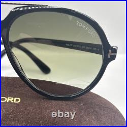 Tom Ford FT1210 01B Aalto Sunglasses Shiny Black/Grey Gradient Lenses Pilot 59mm
