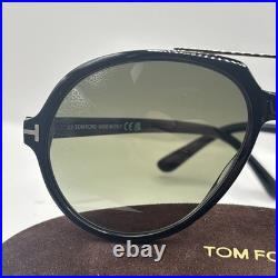 Tom Ford FT1210 01B Aalto Sunglasses Shiny Black/Grey Gradient Lenses Pilot 59mm