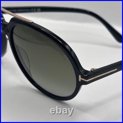 Tom Ford FT1210 01B Aalto Sunglasses Shiny Black/Grey Gradient Lenses Pilot 59mm
