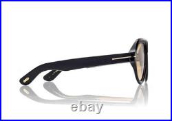 Tom Ford FT1225 01E Pilot Aviator Sunglasses Black Yellow Lens