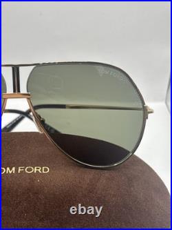 Tom Ford FT1281 30N Rickie 02 Shiny Deep Gold Green 63 mm Sunglasses Authentic