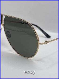 Tom Ford FT1281 30N Rickie 02 Shiny Deep Gold Green 63 mm Sunglasses Authentic