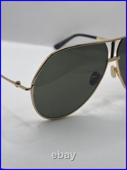 Tom Ford FT1281 30N Rickie 02 Shiny Deep Gold Green 63 mm Sunglasses Authentic