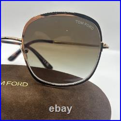 Tom Ford FT1320 SOFIA-02 30P Shiny Deep Gold/Gradient Green 57mm Men Sunglasses