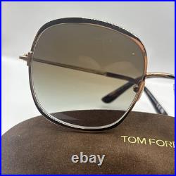 Tom Ford FT1320 SOFIA-02 30P Shiny Deep Gold/Gradient Green 57mm Men Sunglasses