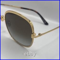 Tom Ford FT1320 SOFIA-02 30P Shiny Deep Gold/Gradient Green 57mm Men Sunglasses