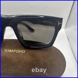 Tom Ford FT1337 F 01A Cyrus Acetate Shiny Black Smoke 55mm Sunglasses Authentic