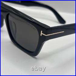 Tom Ford FT1337 F 01A Cyrus Acetate Shiny Black Smoke 55mm Sunglasses Authentic