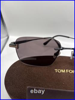 Tom Ford FT1354 01A Jake Sunglasses shiny black Rimeless Brand New Authentic