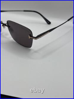 Tom Ford FT1354 01A Jake Sunglasses shiny black Rimeless Brand New Authentic