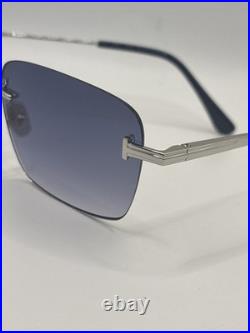 Tom Ford FT1354 JAKE-02 16W Shiny Palladium/ Gradient Blue Sunglasses Authentic