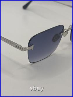 Tom Ford FT1354 JAKE-02 16W Shiny Palladium/ Gradient Blue Sunglasses Authentic