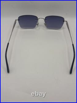 Tom Ford FT1354 JAKE-02 16W Shiny Palladium/ Gradient Blue Sunglasses Authentic