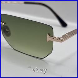 Tom Ford FT1355 28P Ethan Metal Shiny Rose Gold Gradient Green 53 mm Sunglasses