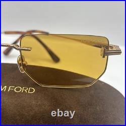 Tom Ford FT1355 30E Ethan Metal Shiny Deep Gold Brown 53 mm Unisex Sunglasses