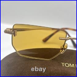 Tom Ford FT1355 30E Ethan Metal Shiny Deep Gold Brown 53 mm Unisex Sunglasses