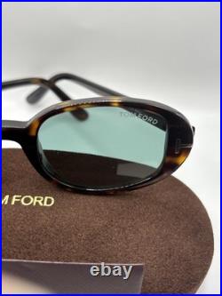 Tom Ford FT1364 IGGY 52N Dark Havana/Green Oval Sunglasses Flawless Authentic