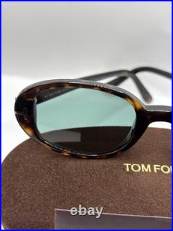 Tom Ford FT1364 IGGY 52N Dark Havana/Green Oval Sunglasses Flawless Authentic